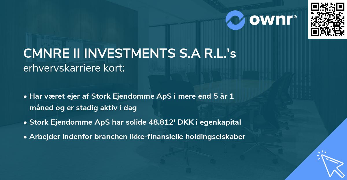 CMNRE II INVESTMENTS S.A R.L.'s erhvervskarriere kort