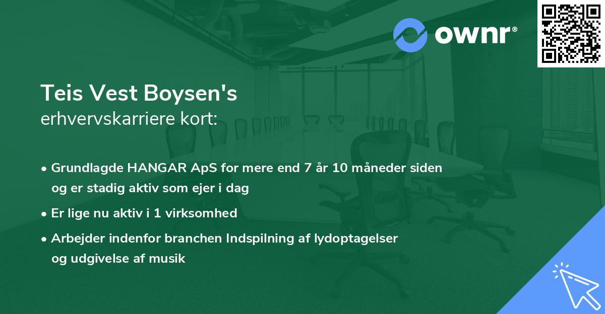 Teis Vest Boysen's erhvervskarriere kort