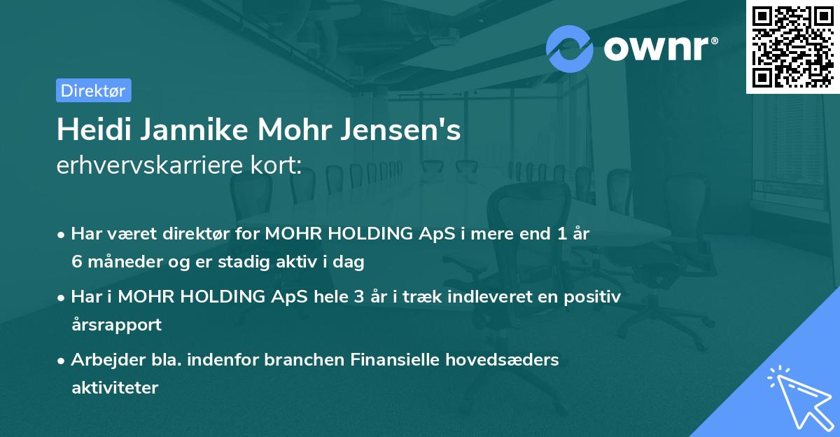 Heidi Jannike Mohr Jensen's erhvervskarriere kort