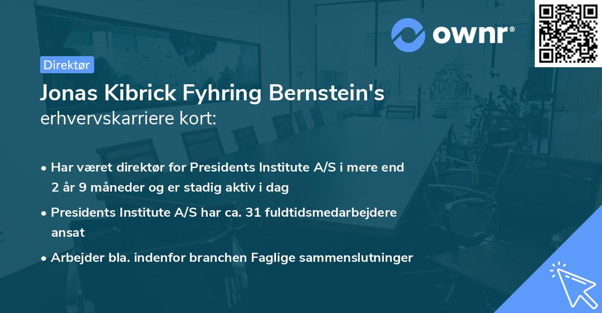 Jonas Kibrick Fyhring Bernstein's erhvervskarriere kort