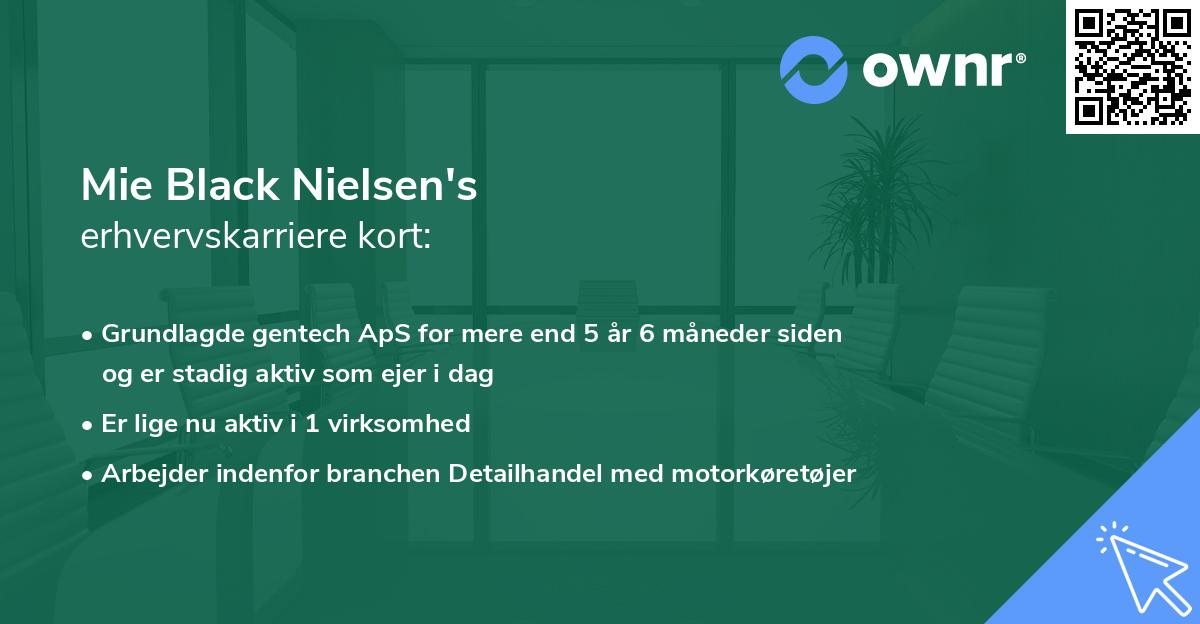 Mie Black Nielsen's erhvervskarriere kort