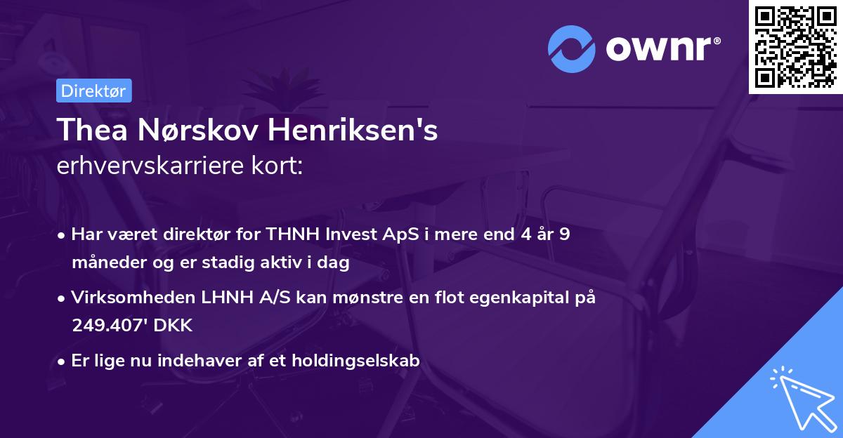 Thea Nørskov Henriksen's erhvervskarriere kort