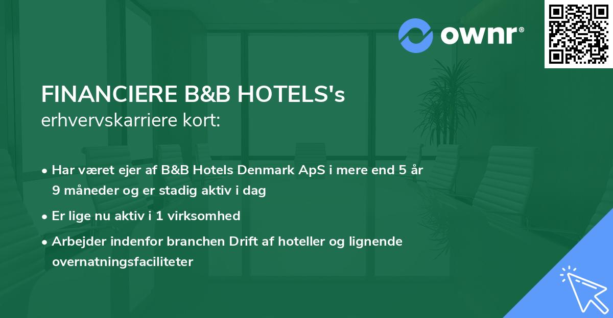 FINANCIERE B&B HOTELS's erhvervskarriere kort