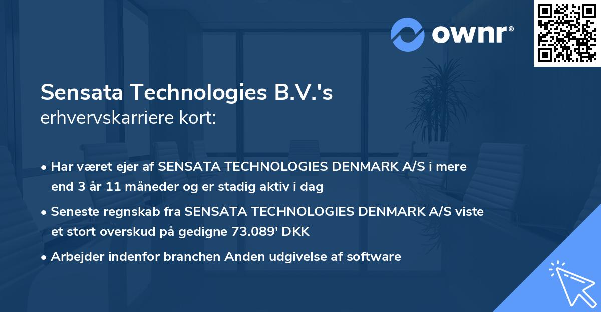 Sensata Technologies B.V.'s erhvervskarriere kort