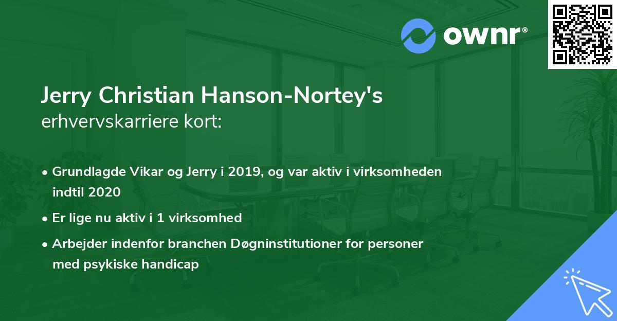 Jerry Christian Hanson-Nortey's erhvervskarriere kort