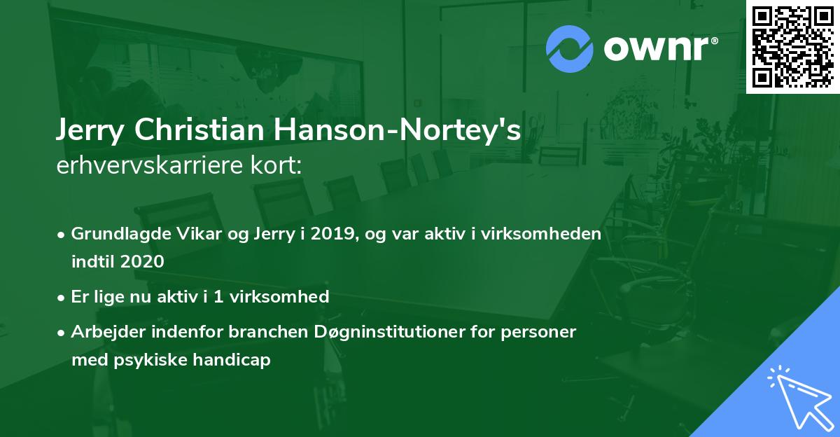 Jerry Christian Hanson-Nortey's erhvervskarriere kort