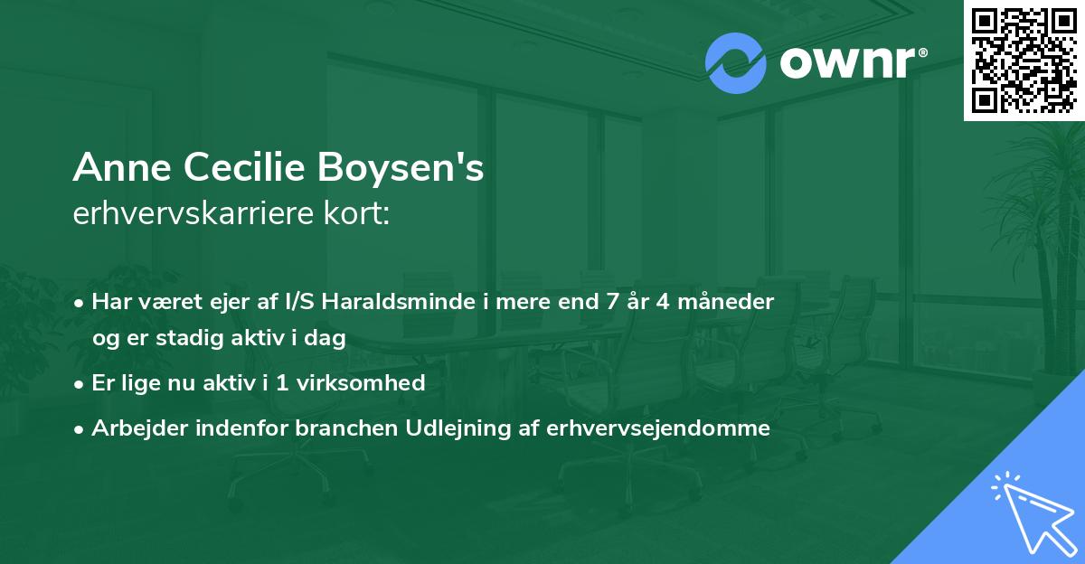 Anne Cecilie Boysen's erhvervskarriere kort