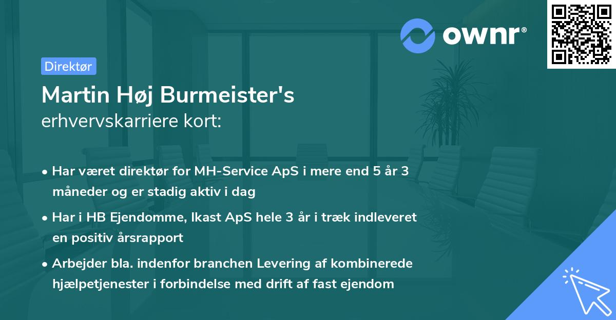 Martin Høj Burmeister's erhvervskarriere kort