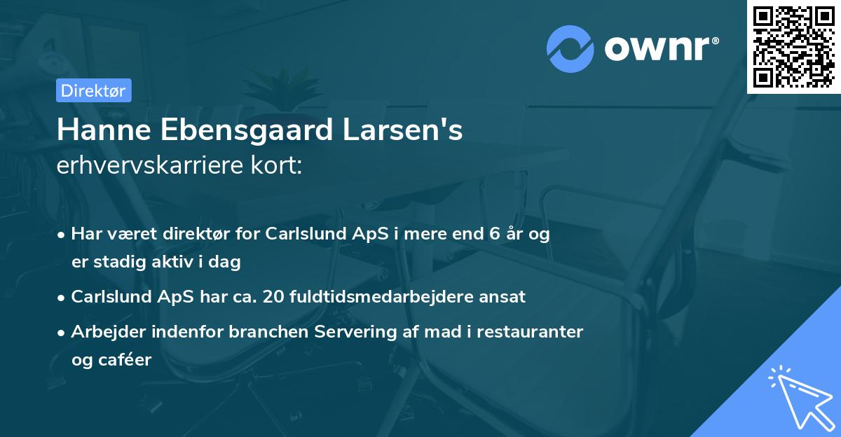Hanne Ebensgaard Larsen's erhvervskarriere kort