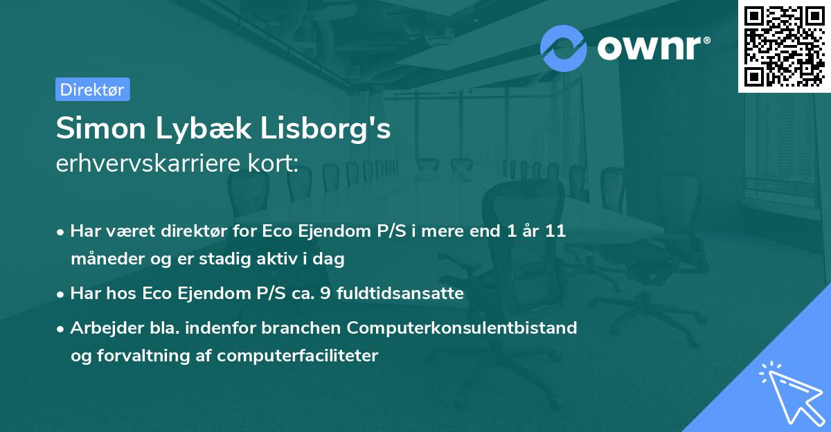 Simon Lybæk Lisborg's erhvervskarriere kort