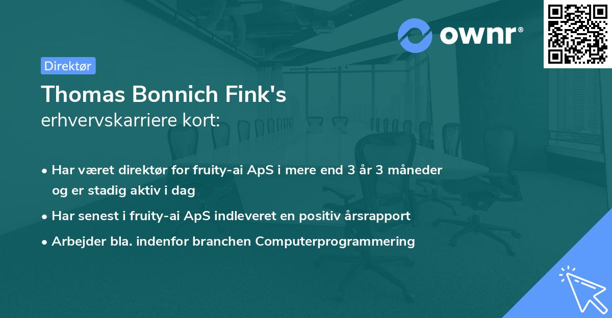 Thomas Bonnich Fink's erhvervskarriere kort