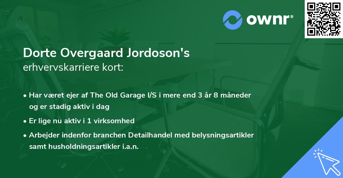 Dorte Overgaard Jordoson's erhvervskarriere kort