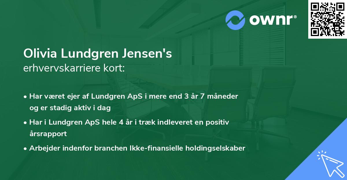 Olivia Lundgren Jensen's erhvervskarriere kort