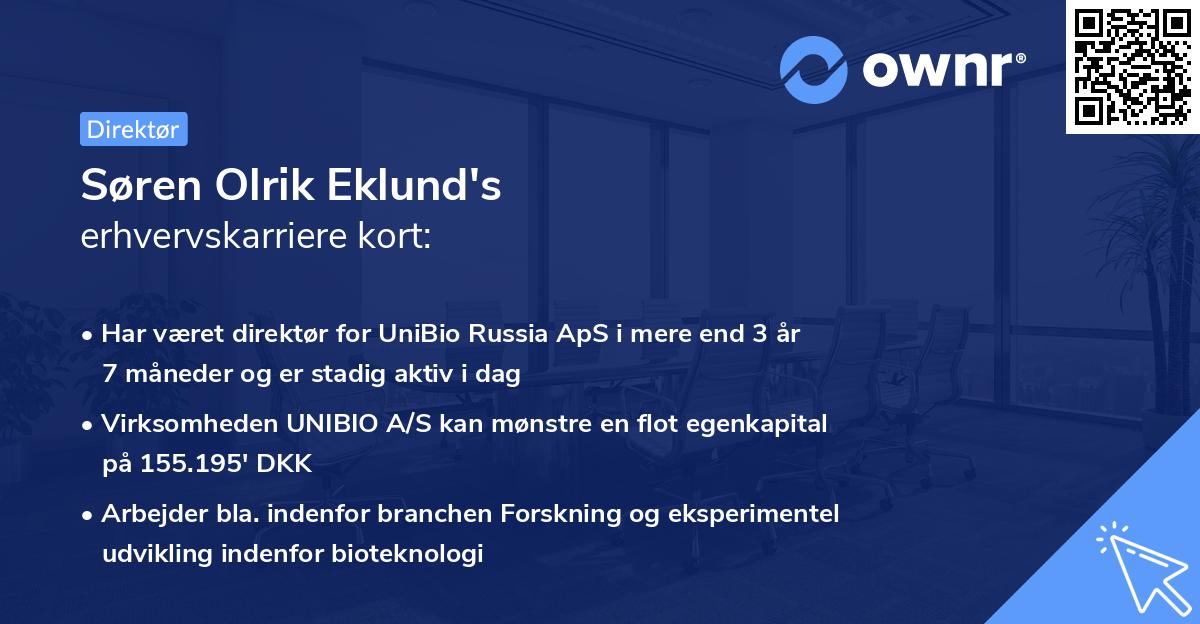 Søren Olrik Eklund's erhvervskarriere kort