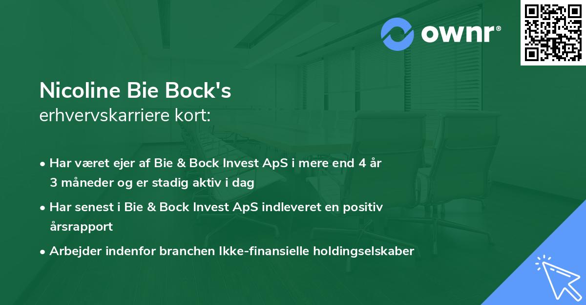 Nicoline Bie Bock's erhvervskarriere kort