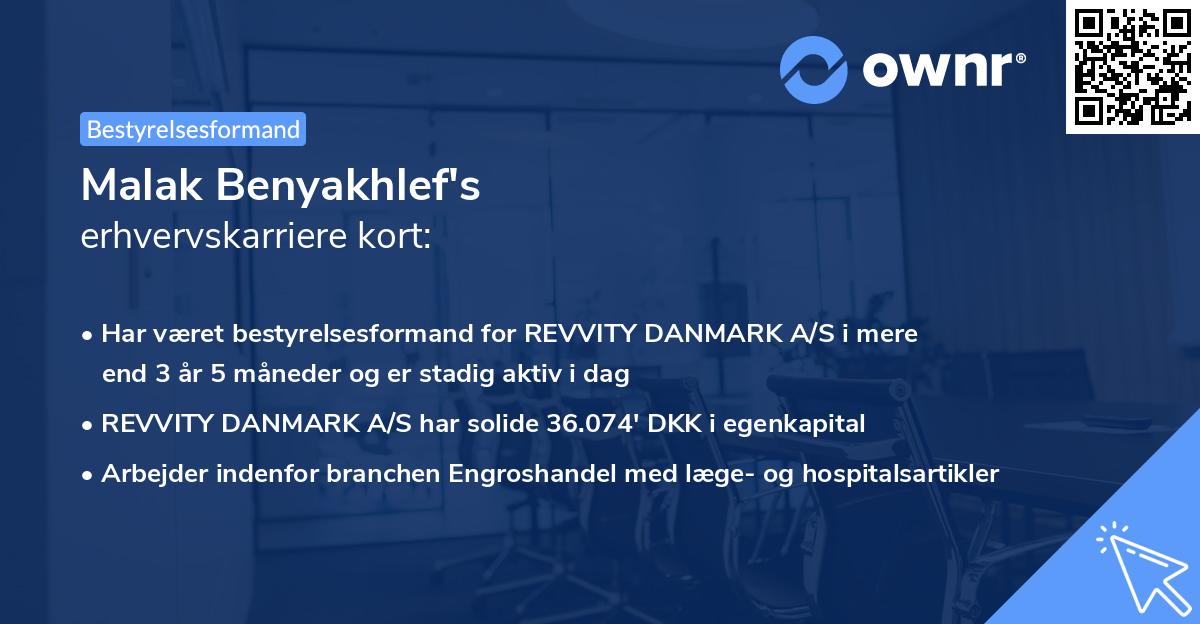 Malak Benyakhlef's erhvervskarriere kort