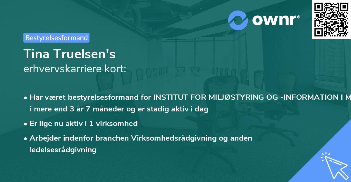 Tina Truelsen's erhvervskarriere kort