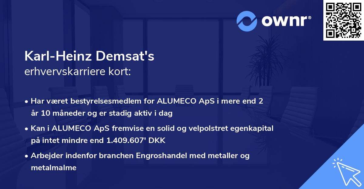 Karl-Heinz Demsat's erhvervskarriere kort