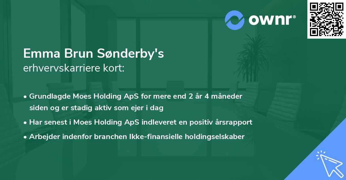 Emma Brun Sønderby's erhvervskarriere kort