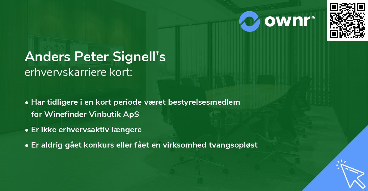 Anders Peter Signell's erhvervskarriere kort