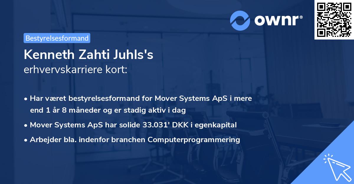 Kenneth Zahti Juhls's erhvervskarriere kort
