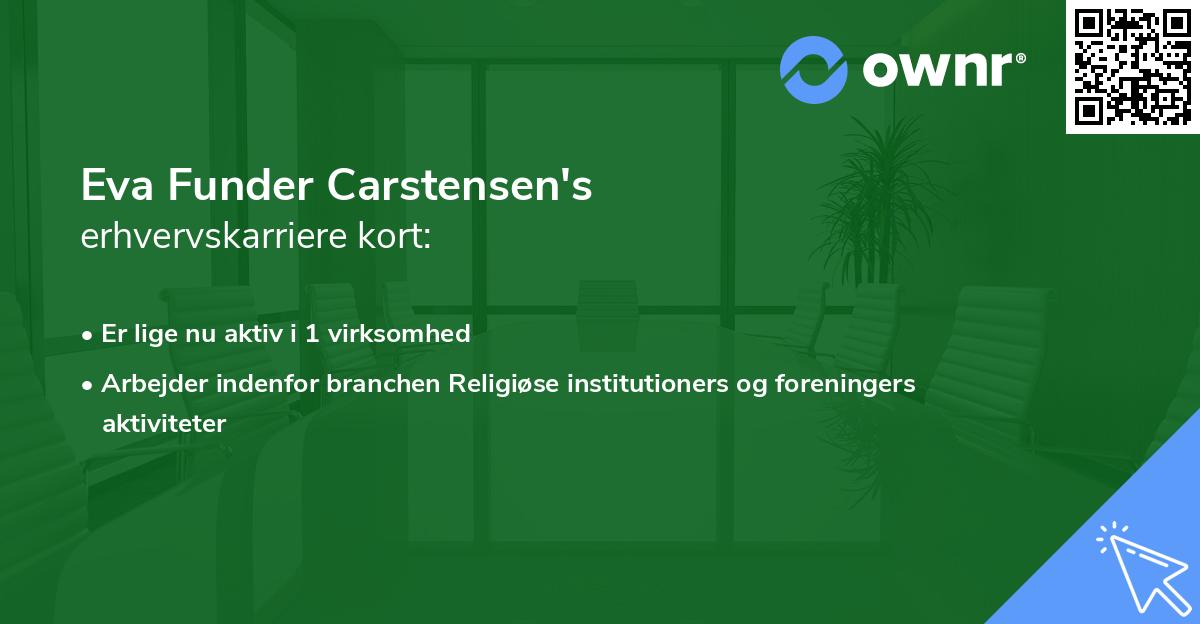 Eva Funder Carstensen's erhvervskarriere kort