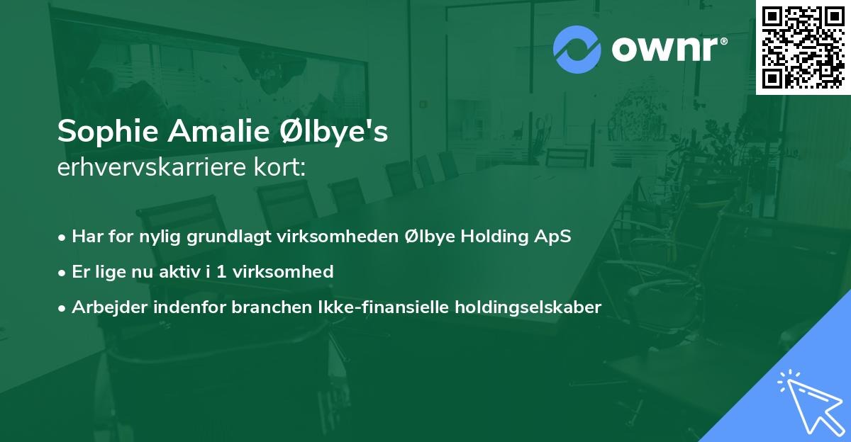 Sophie Amalie Ølbye's erhvervskarriere kort