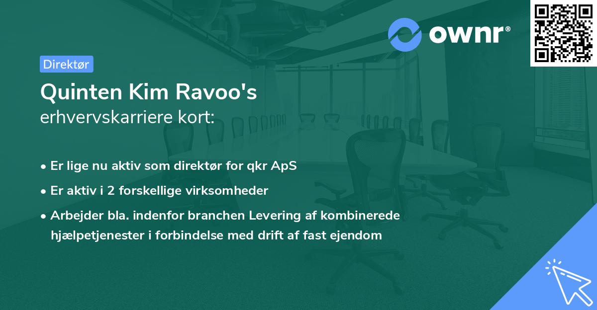 Quinten Kim Ravoo's erhvervskarriere kort