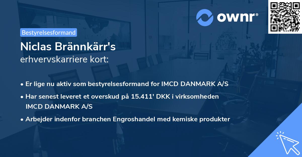 Niclas Brännkärr's erhvervskarriere kort