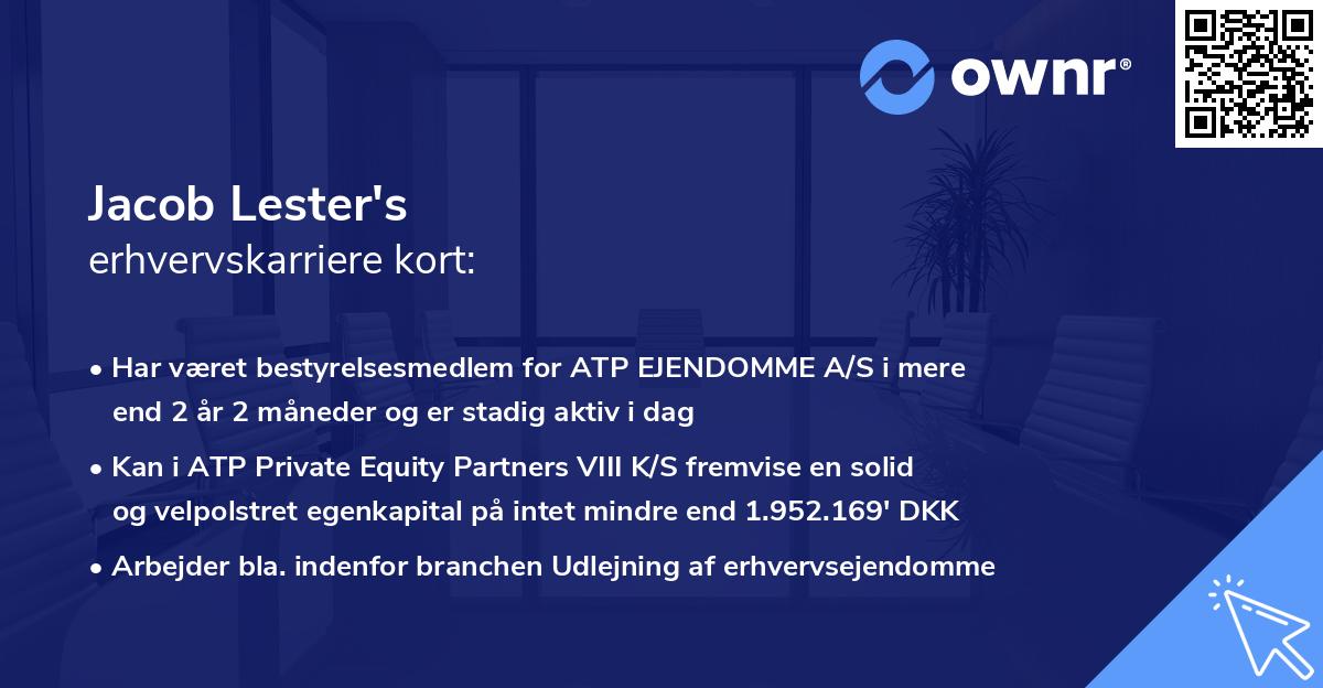 Jacob Lester's erhvervskarriere kort