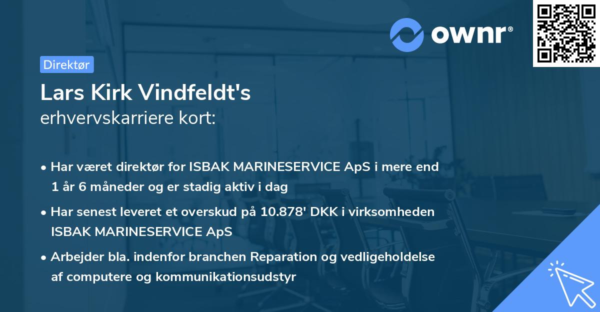 Lars Kirk Vindfeldt's erhvervskarriere kort
