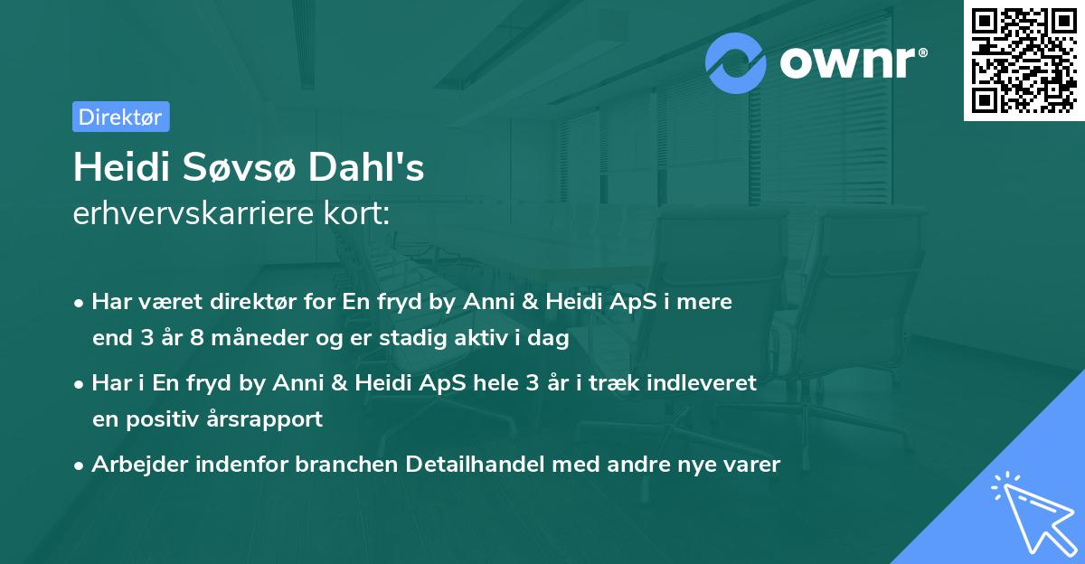 Heidi Søvsø Dahl's erhvervskarriere kort