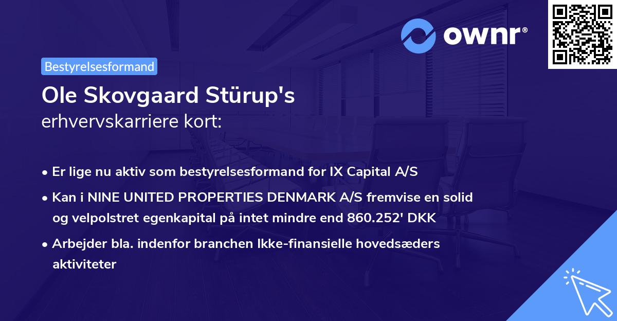 Ole Skovgaard Stürup's erhvervskarriere kort