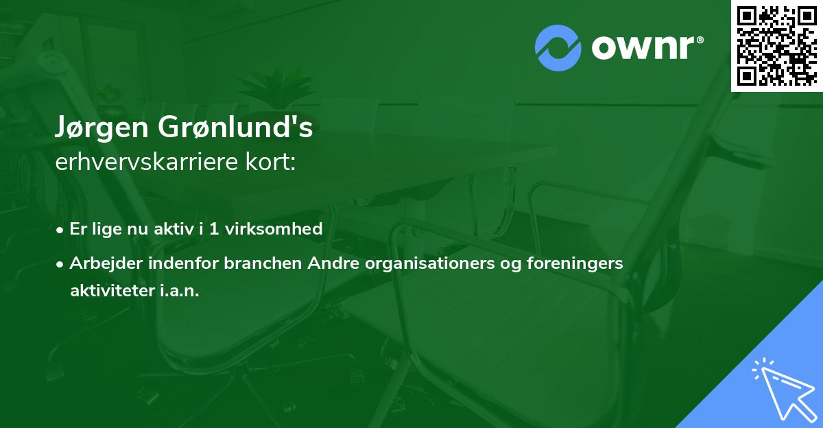 Jørgen Grønlund's erhvervskarriere kort