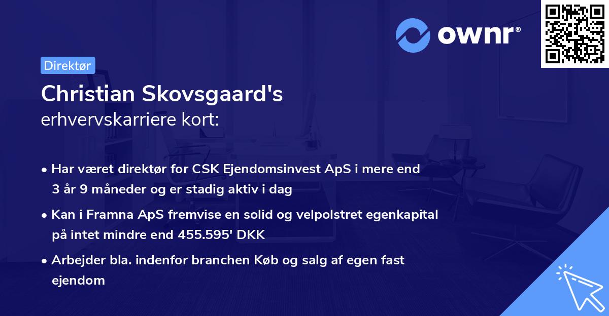Christian Skovsgaard's erhvervskarriere kort