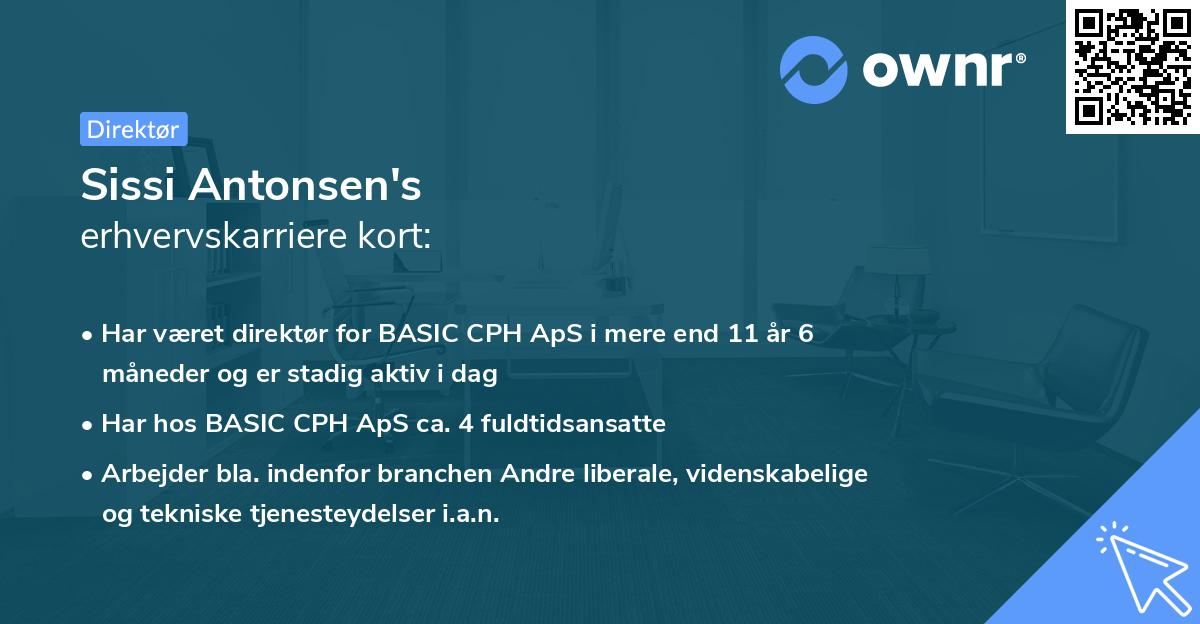 Sissi Antonsen's erhvervskarriere kort