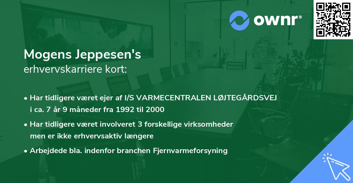 Mogens Jeppesen's erhvervskarriere kort