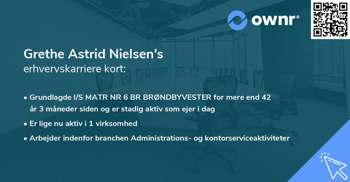 Grethe Astrid Nielsen's erhvervskarriere kort