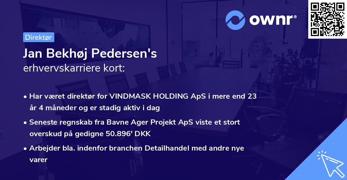 Jan Bekhøj Pedersen's erhvervskarriere kort