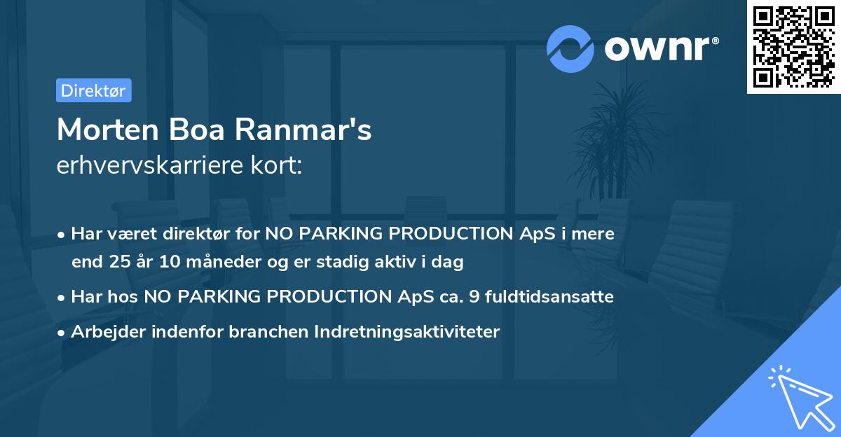 Morten Boa Ranmar's erhvervskarriere kort
