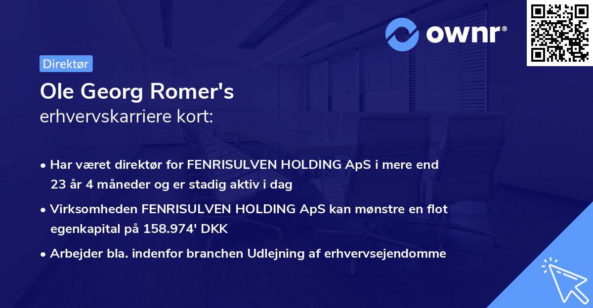 Ole Georg Romer's erhvervskarriere kort