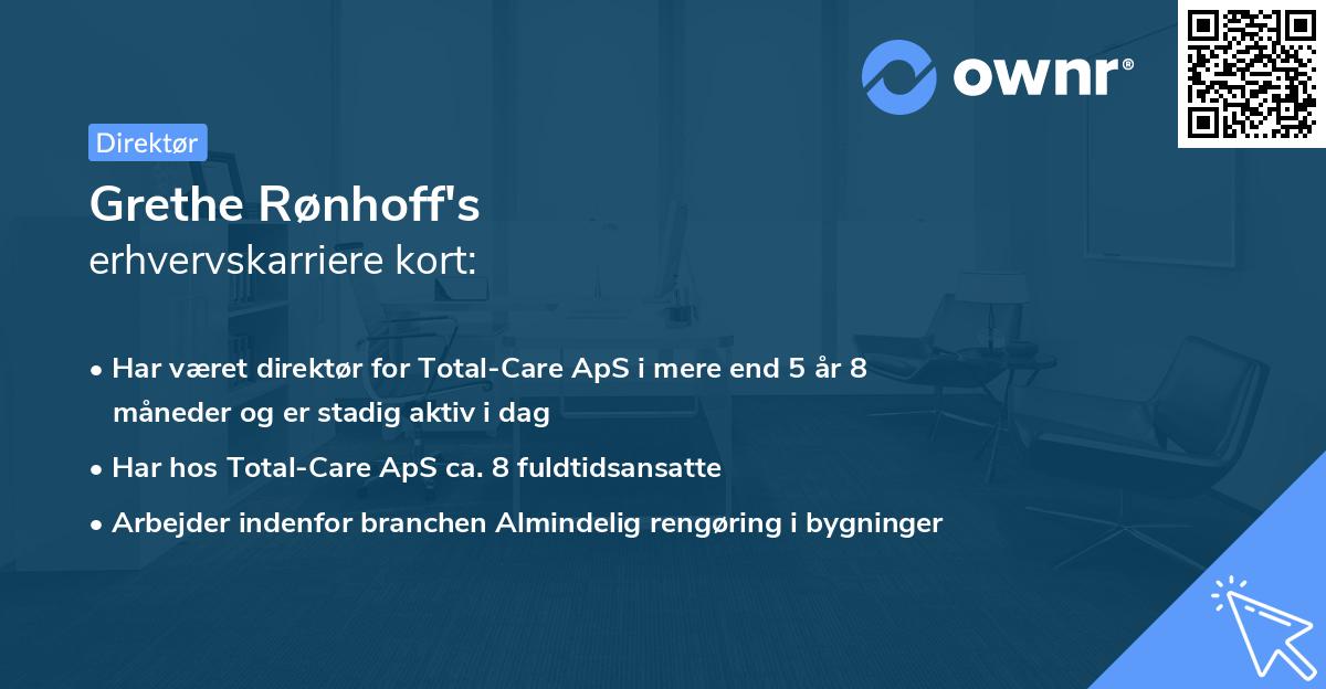 Grethe Rønhoff's erhvervskarriere kort