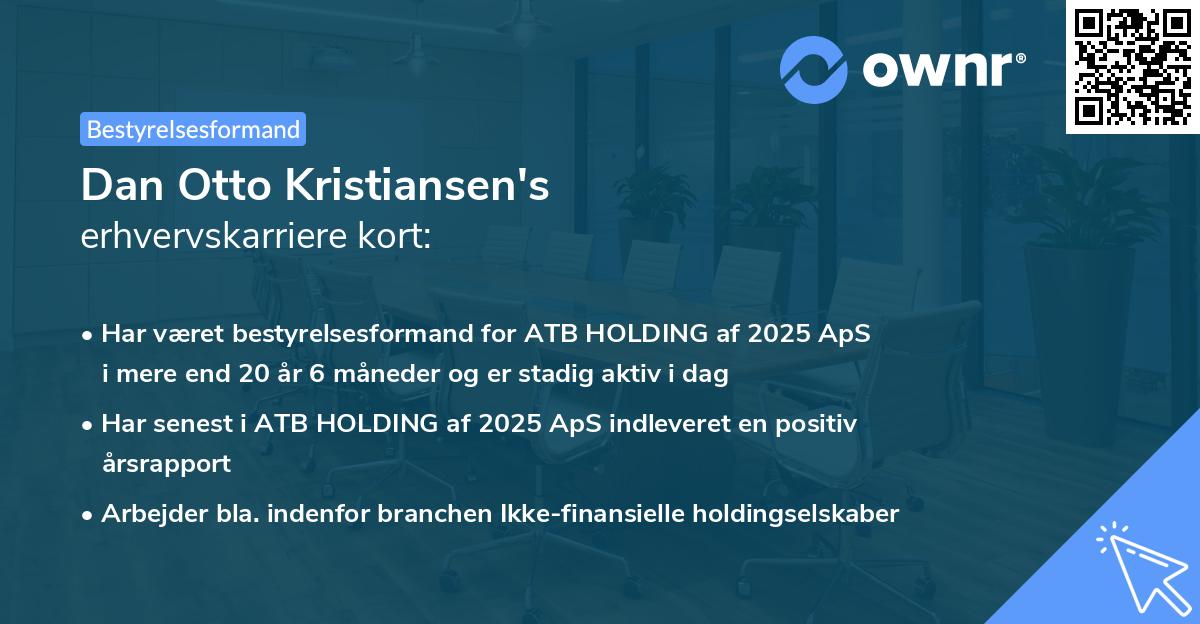 Dan Otto Kristiansen's erhvervskarriere kort