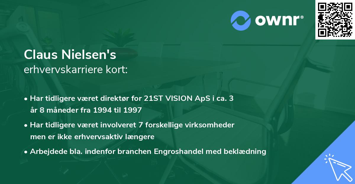 Claus Nielsen's erhvervskarriere kort