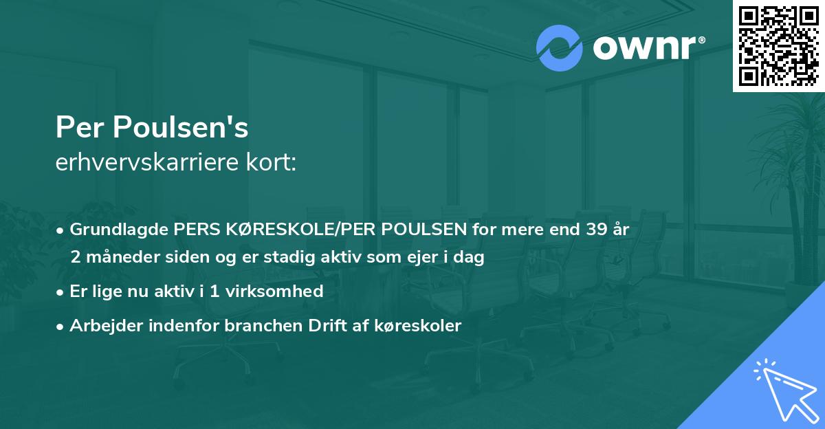 Per Poulsen's erhvervskarriere kort