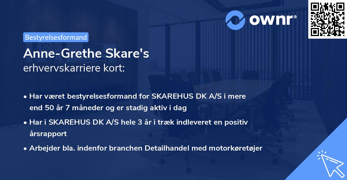Anne-Grethe Skare's erhvervskarriere kort