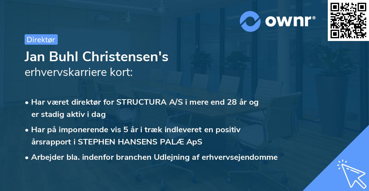 Jan Buhl Christensen's erhvervskarriere kort