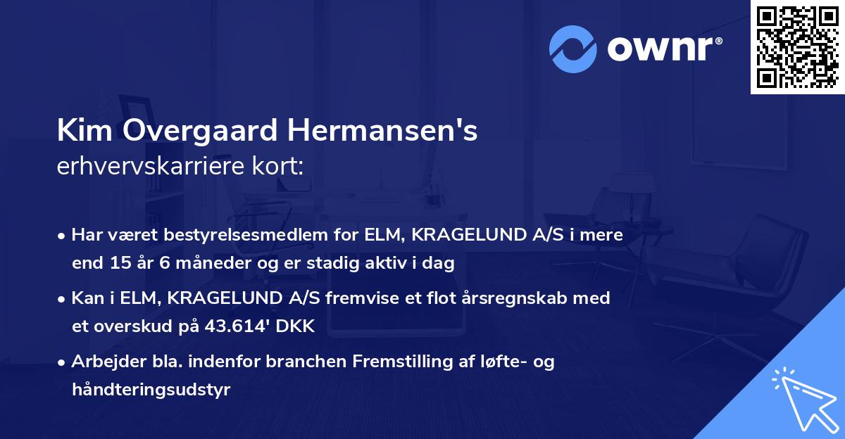 Kim Overgaard Hermansen's erhvervskarriere kort