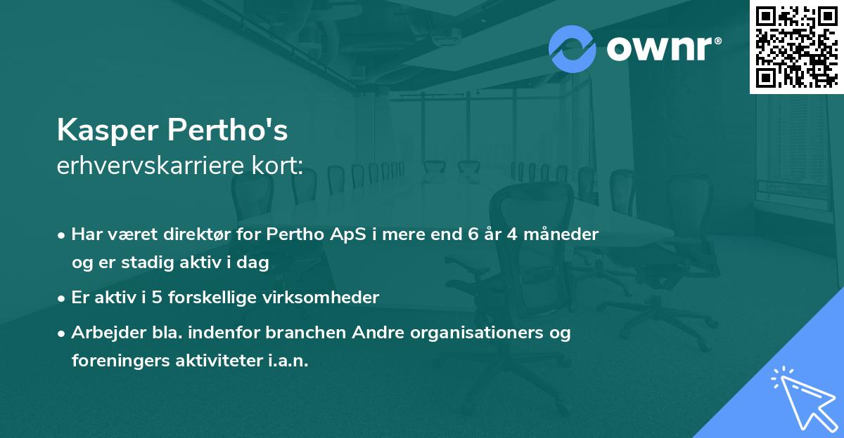 Kasper Pertho's erhvervskarriere kort