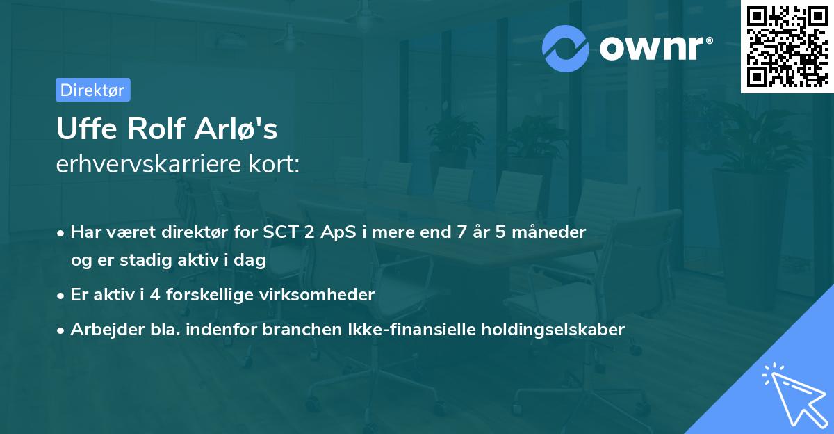 Uffe Rolf Arlø's erhvervskarriere kort